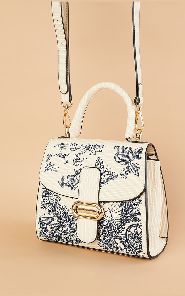 Buy GINGER Floral Print Handheld Bag from Ginger at just INR 1799.0