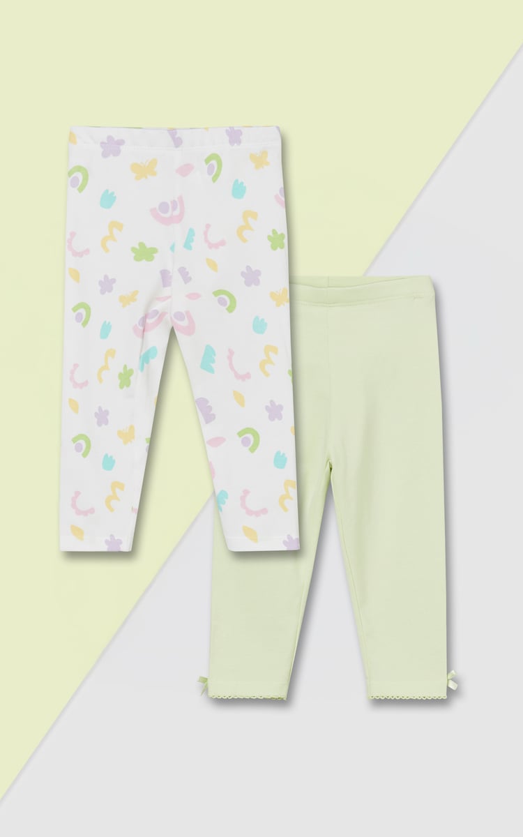 Buy Girls Assorted Leggings - Pack of 2 Online at just Rs. 349.0