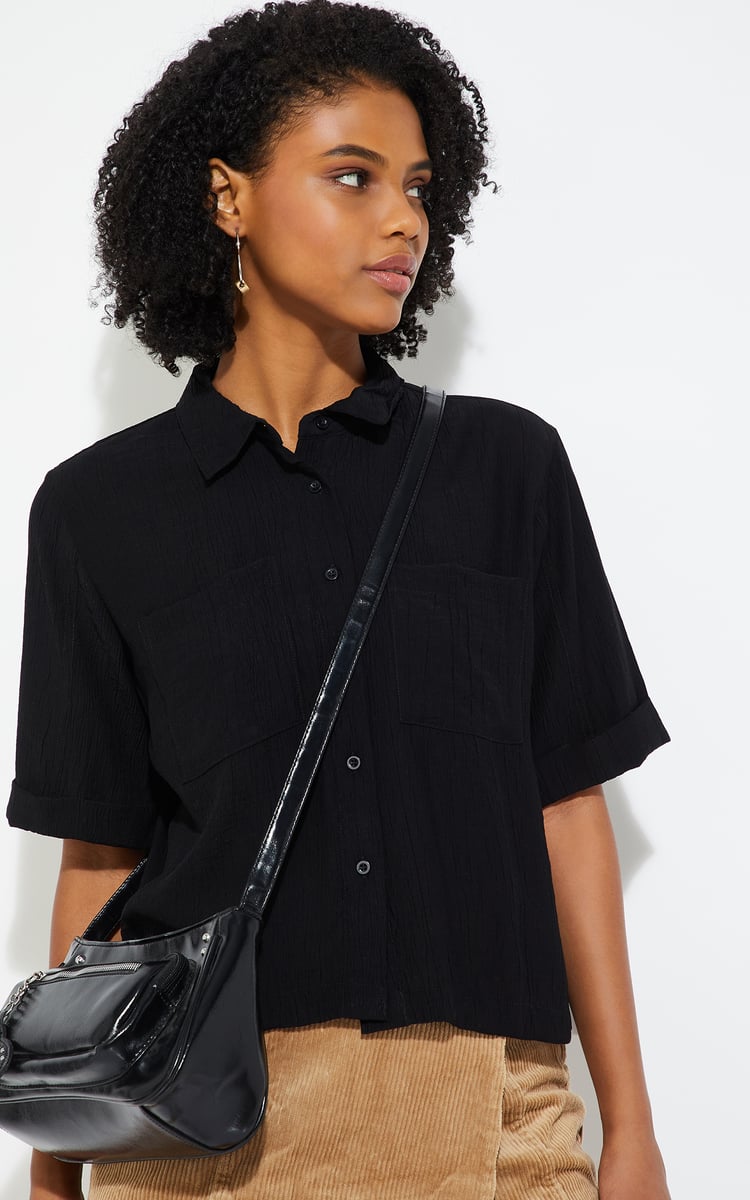 Buy ALAYA F x URB_N Women Textured Boxy Fit Shirt Online at just