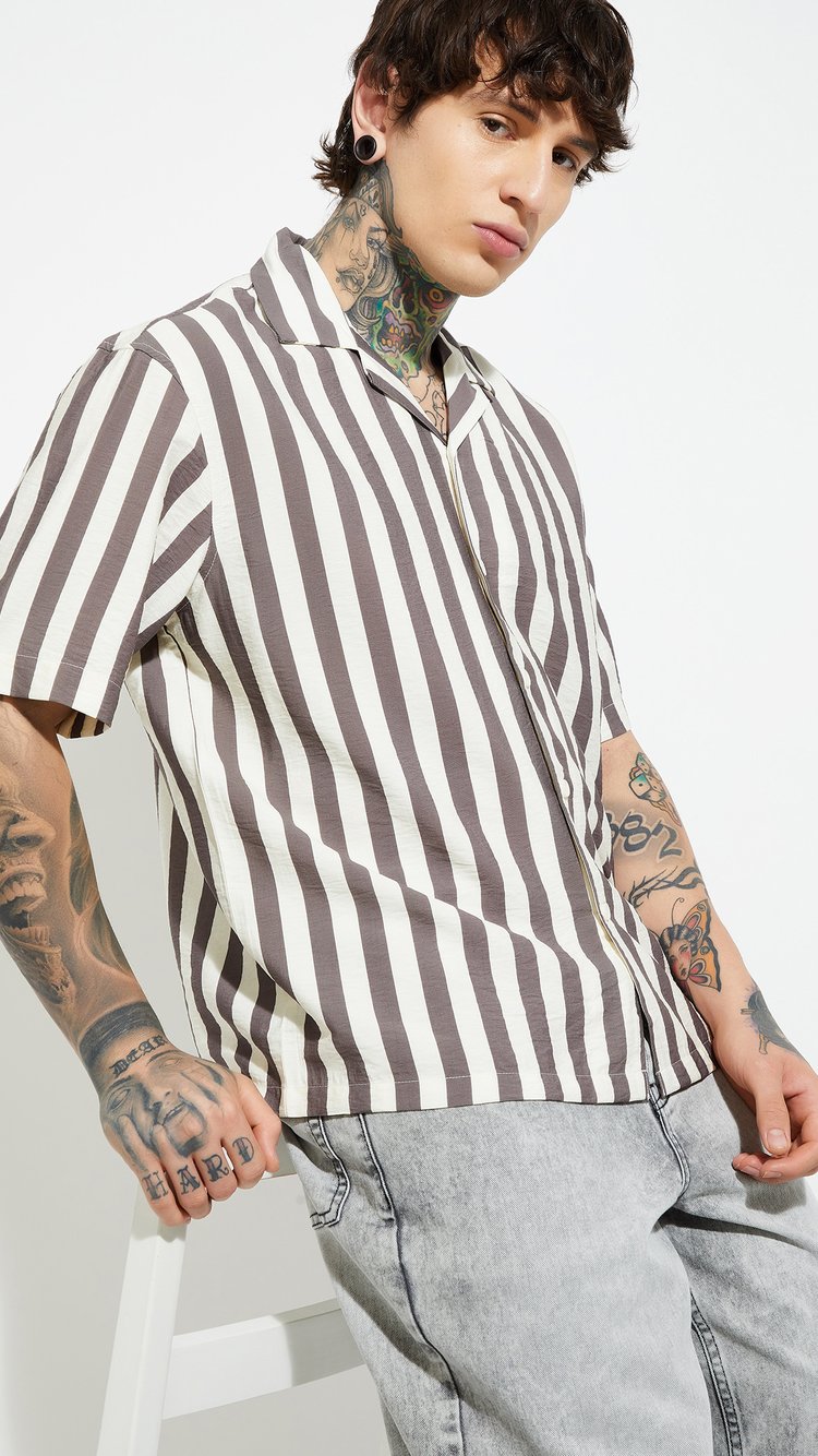 Buy URB_N Men Striped Relaxed Fit Shirt Online at just Rs. 899.0