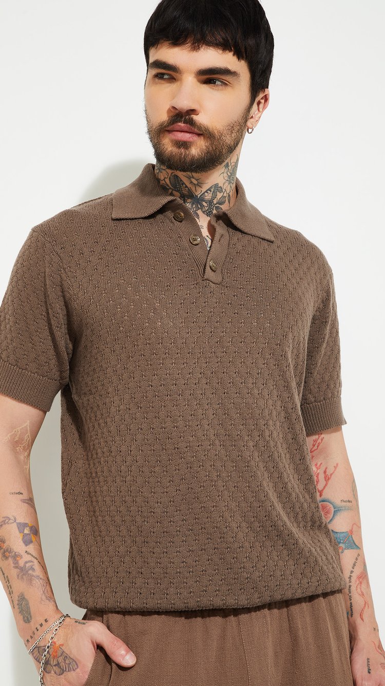 トップス SOPHNET SAXONY WOOL CHECK POLO SHIRT SAXONY WOOL CHECK POLO SHIRT