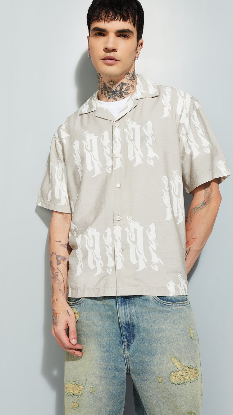 Buy URB_N Men Printed Relaxed Fit Resort Shirt Online at just Rs