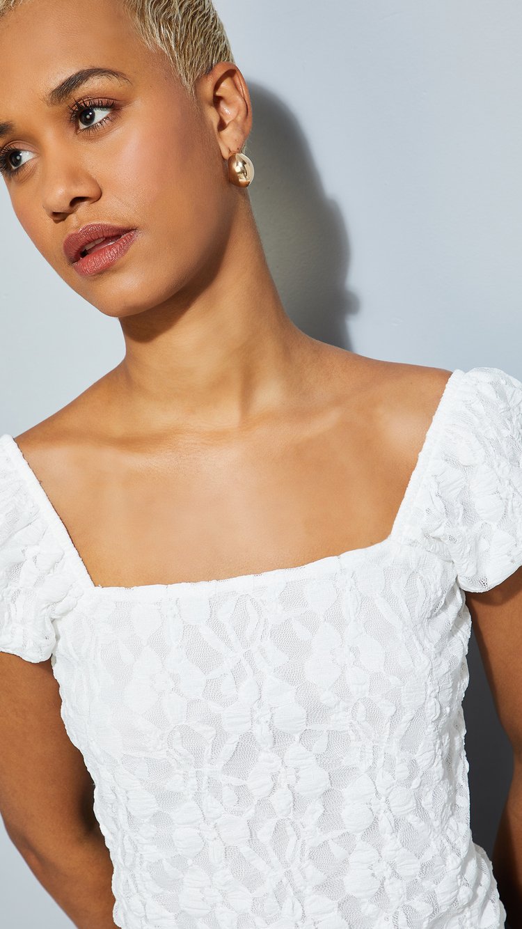 Buy ALAYA F x URB_N Women Lace Crop Top Online at just Rs. 599.0