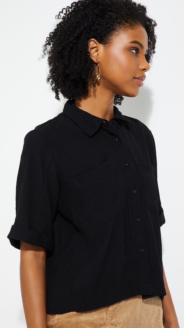 Buy ALAYA F x URB_N Women Textured Boxy Fit Shirt Online at just