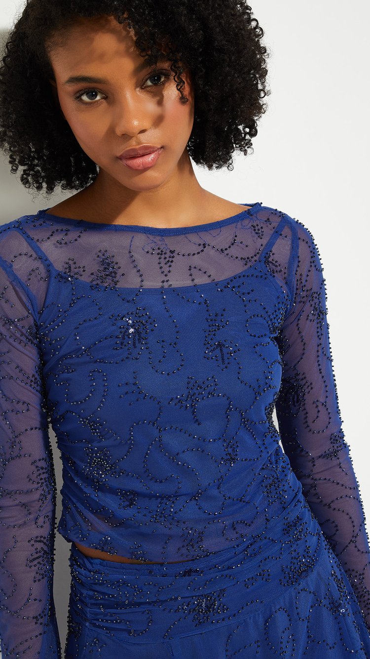 Buy URB_N Women Embellished Top Online at just Rs. 1199.0