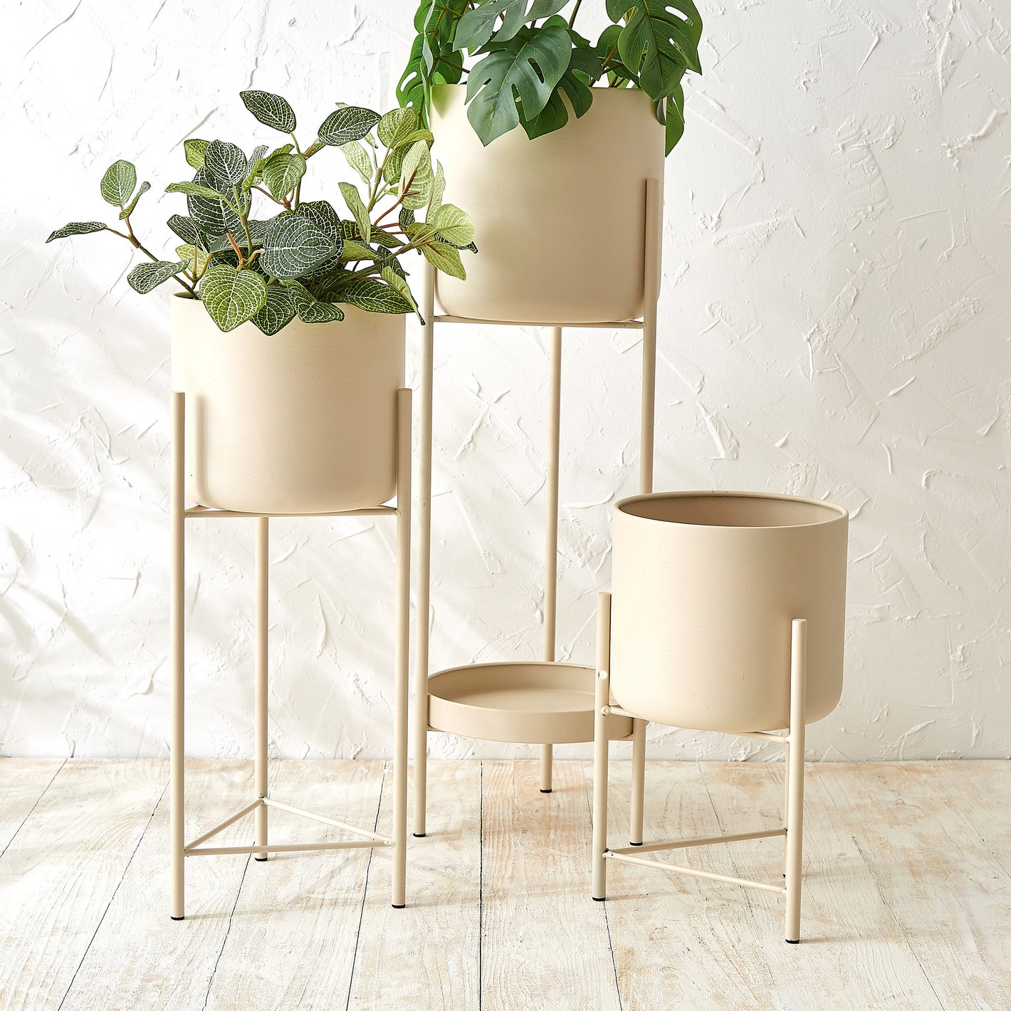 Buy Lets Garden Rustica Set of 3 Metal Floor Planters with Stand