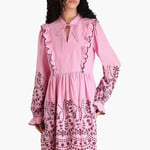 VERO MODA Schiffli Fit & Flare Dress | Pink