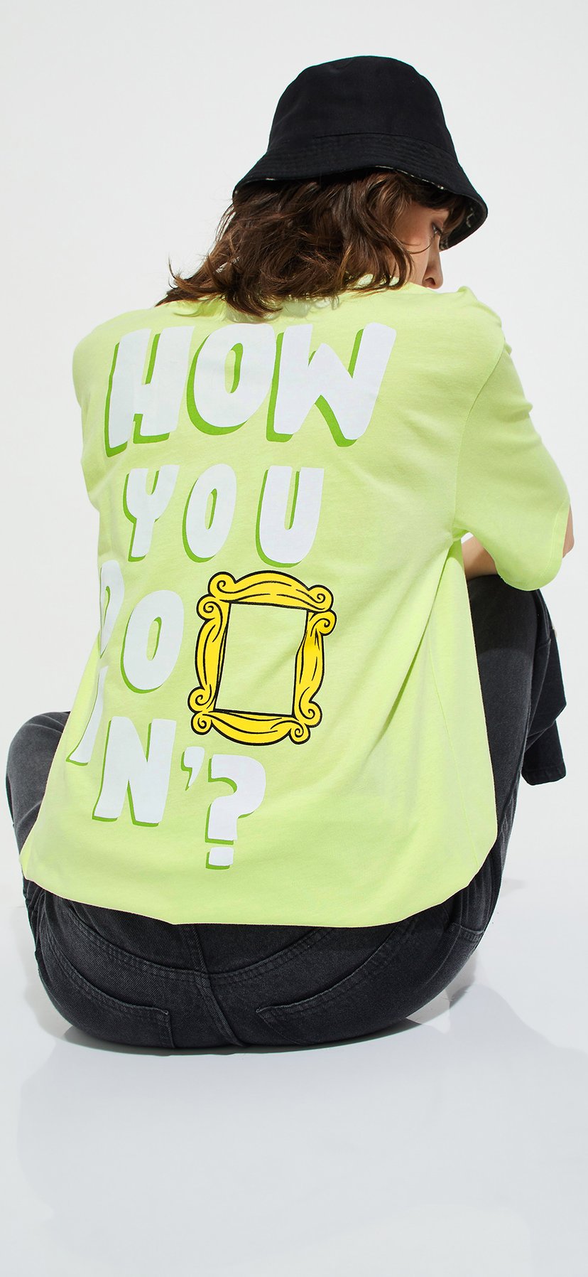 Buy URB_N Women Friends Print Oversized T-shirt Online at just Rs