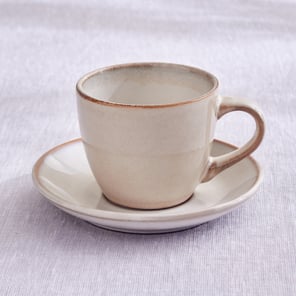 Buy Cerradura Moss Stoneware Cup and Saucer - 280ml from Home