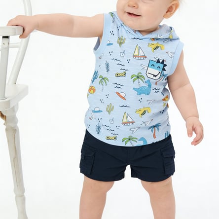 FAME FOREVER Boys Dinosaur Print Hooded T-shirt