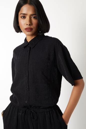 Buy Women Crinkle Textured Shirt Online at just Rs. 799.0