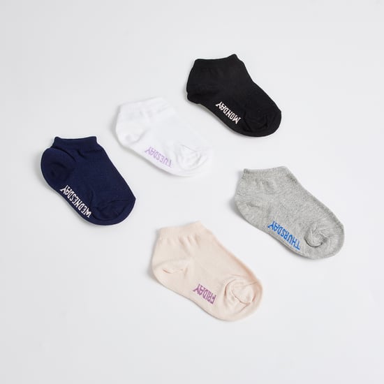 Juniors Printed Ankle Length Socks - Set of 5