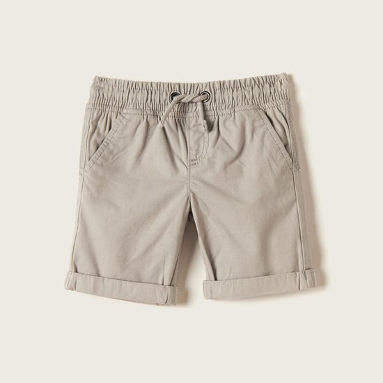 Juniors Solid Shorts with Drawstring Closure and Pockets