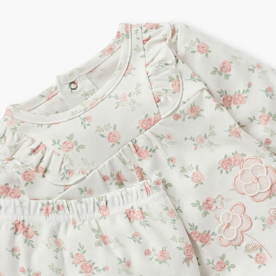 Giggles Floral Print T-shirt and Pyjama Set