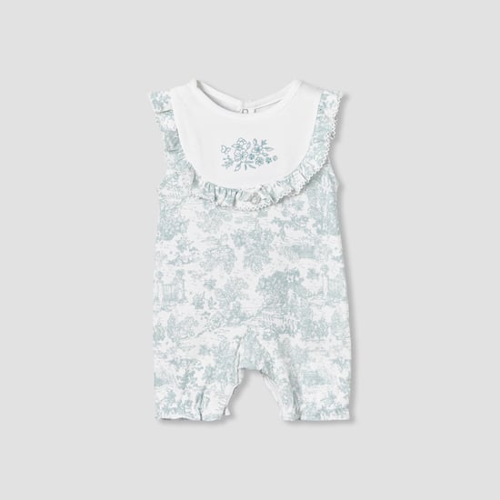 Giggles Floral Embroidered Sleeveless Romper