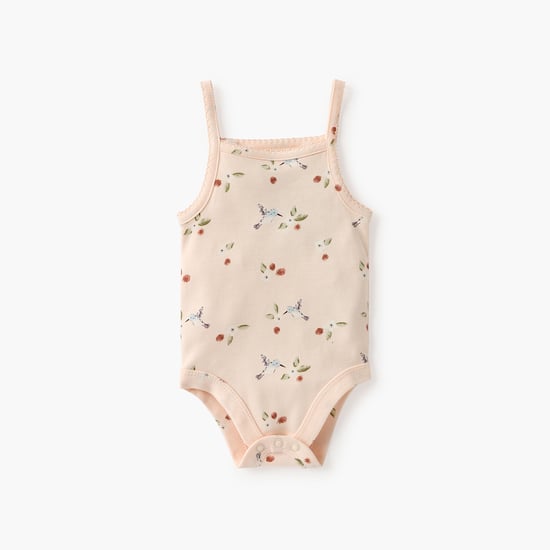 Juniors All-Over Print Sleeveless Bodysuit
