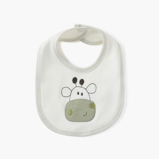 Juniors Giraffe Embroidered Bib with Button Closure