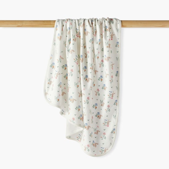 Juniors Floral Print Receiving Blanket