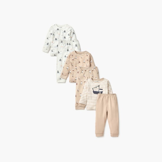 Juniors Printed T-shirt and Pyjama Set - Set of 3