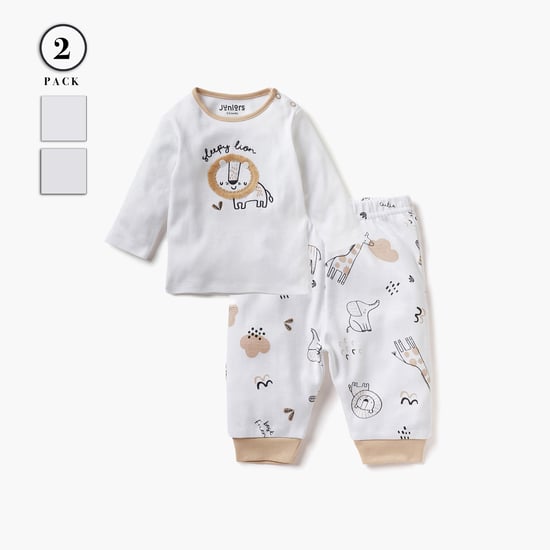 Juniors Animal Print T-shirt and Pyjama Set