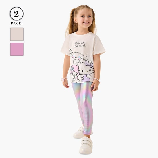Hello Kitty and Friends Print T-shirt and Leggings Set