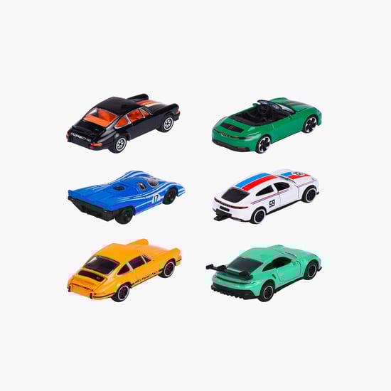 Majorette Assorted Porsche Toy Car - Set of 6