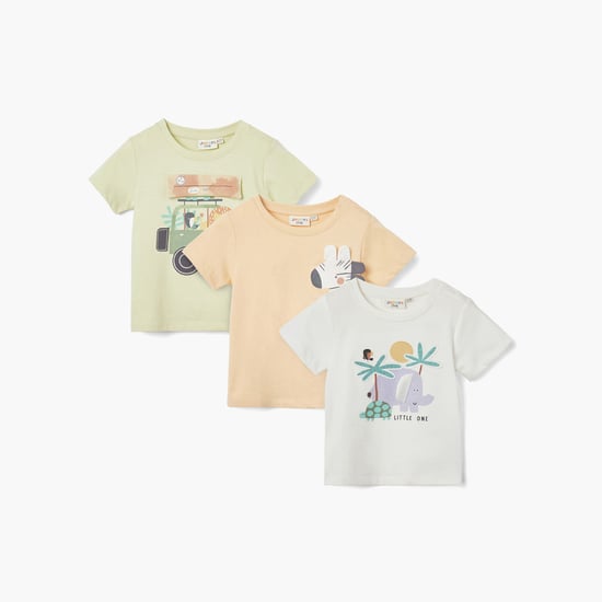 Juniors Applique Detail T-shirt with Short Sleeves - Set of 3