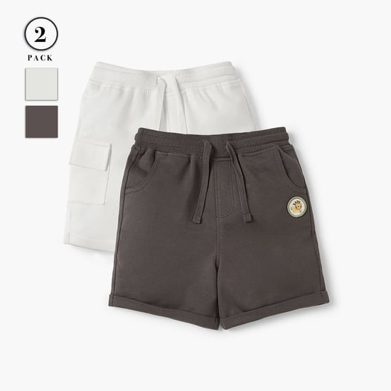Juniors Solid Shorts with Drawstring Closure - Set of 2