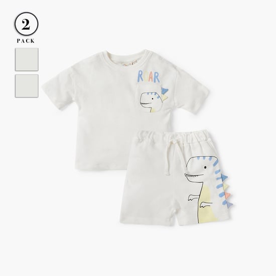 Juniors Dino Applique T-shirt and Shorts Set