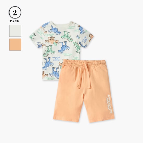 Juniors Dinosaur Print T-shirt and Shorts Set