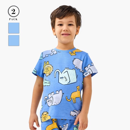 Juniors Animal Print T-shirt and Joggers