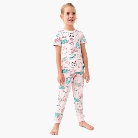 Juniors Printed T-shirt and Pyjama Set