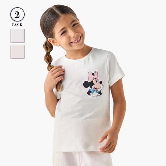 Minnie Mouse Print T-shirt and Pyjama Set