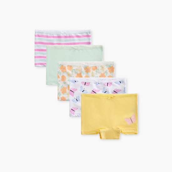 Juniors Printed Boyshorts with Elasticated Waistband - Set of 5
