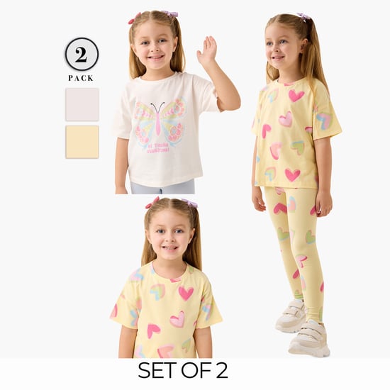 Juniors Printed T-shirt with Short Sleeves - Set of 2