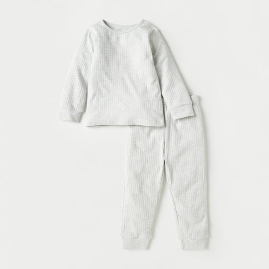 Juniors Ribbed Thermal T-shirt and Pyjama Set