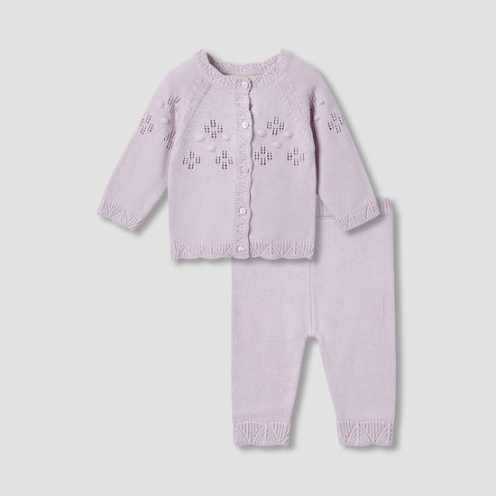 Juniors Knitted Cardigan with Pants Set
