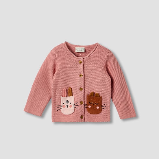 Juniors Applique Cardigan with Pants Set