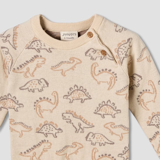 Juniors Dinosaur Print Sweater with Pants Set
