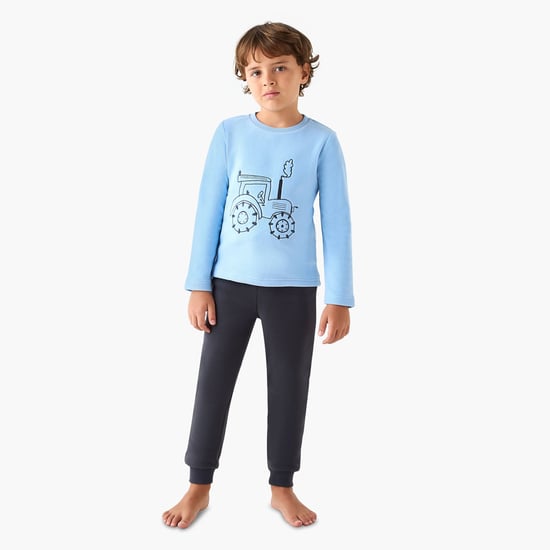 Juniors Embroidered T-shirt with Pyjama Set