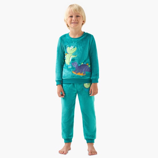 Juniors Dinosaur Applique Sweatshirt and Joggers Set