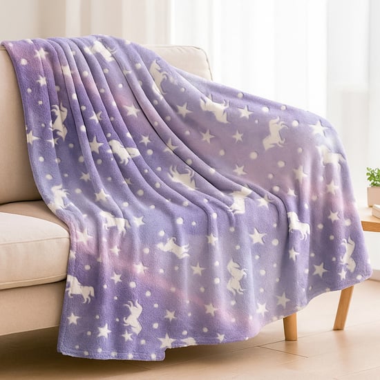 Unicorn Applique Glow in the Dark Blanket - 152x200 cm
