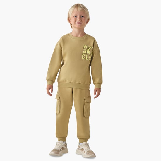 Juniors Printed Sweatshirt and Joggers Set