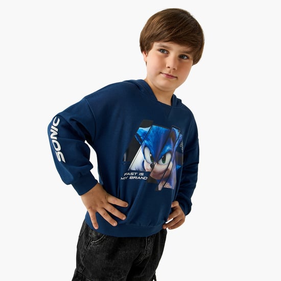 Juniors Sonic the Hedgehog Print Hooded Sweatshirt
