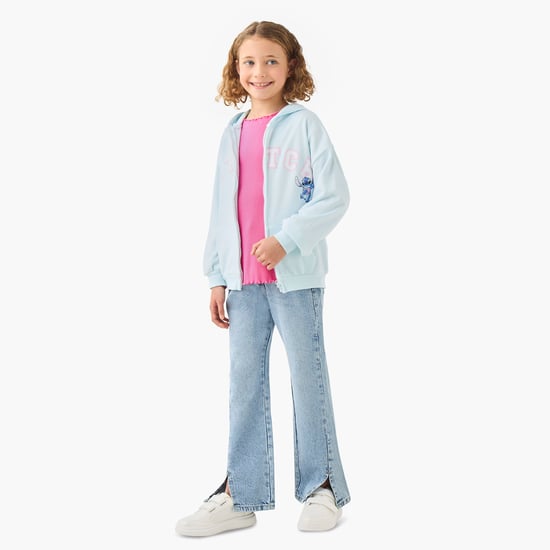 Juniors Stitch Print Hooded Sweatshirt