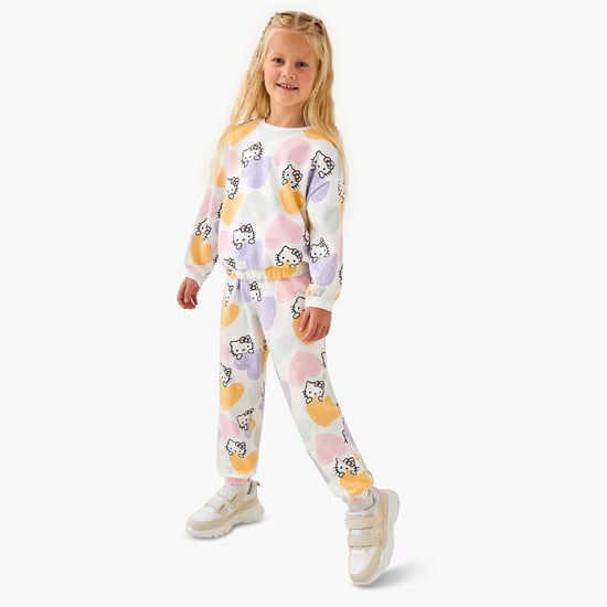 Juniors Hello Kitty Print Sweatshirt and Joggers Set