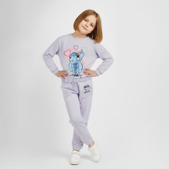 Stitch Print Sweatshirt and Joggers Set