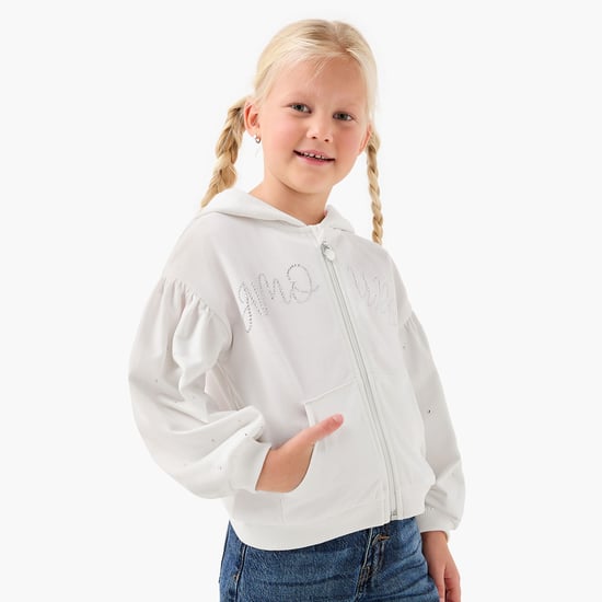 Juniors Embellished Hooded Sweatshirt
