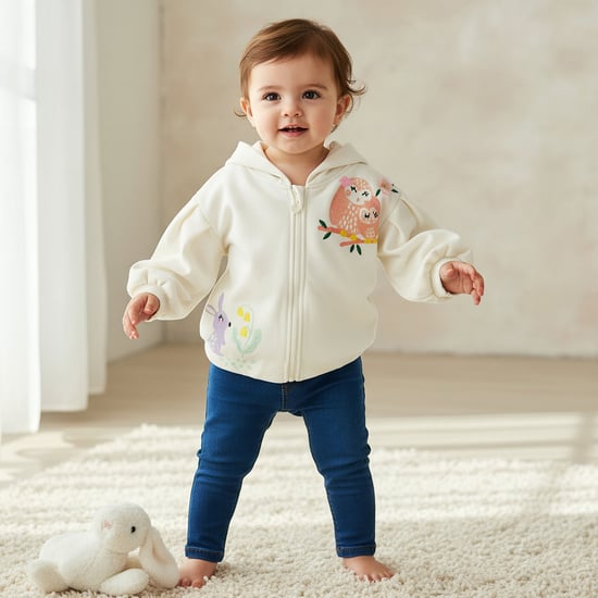 Juniors Printed Hooded Sweatshirt