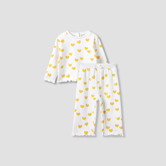 Juniors Heart Print Top and Pants Set